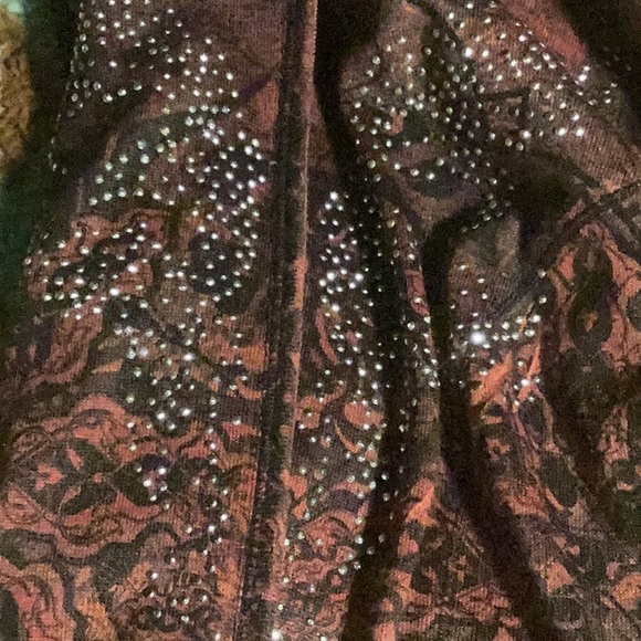 Graphic rhinestone, vintage, zip up hoodie - Picture 2 of 4